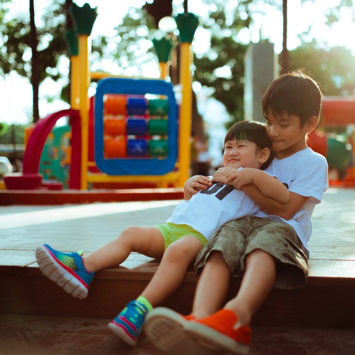 Two young boys at a playground